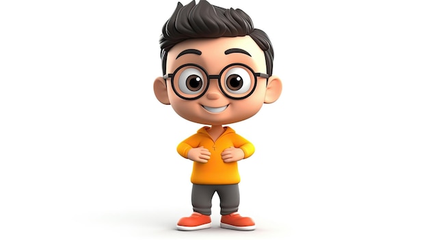 Un personnage lego avec des lunettes et une chemise jaune