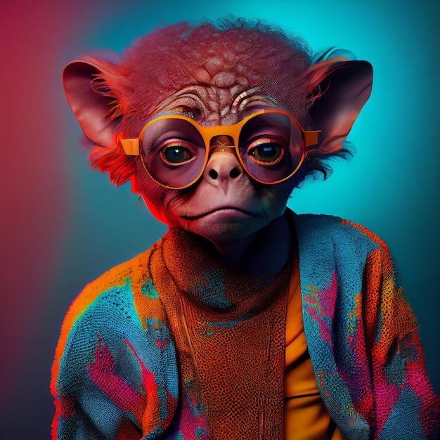 Un personnage avec des lunettes et un pull qui dit 'star wars' dessus