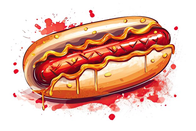 Personnage de mascotte de dessin animé drôle de Hot Dog Concept alimentaire