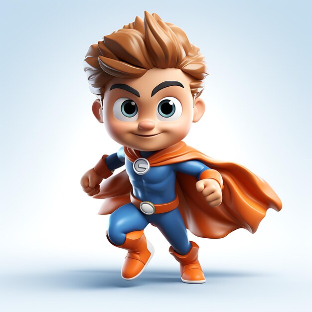 Le personnage de la mascotte du super-héros 3D