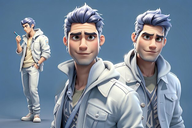 personnage masculin 3D agissant cool