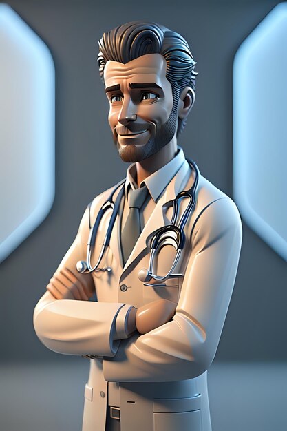 Personnage de médecin illustration 3D