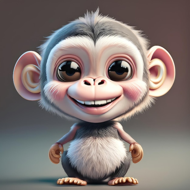 Le personnage mignon du chimpanzé en 3D