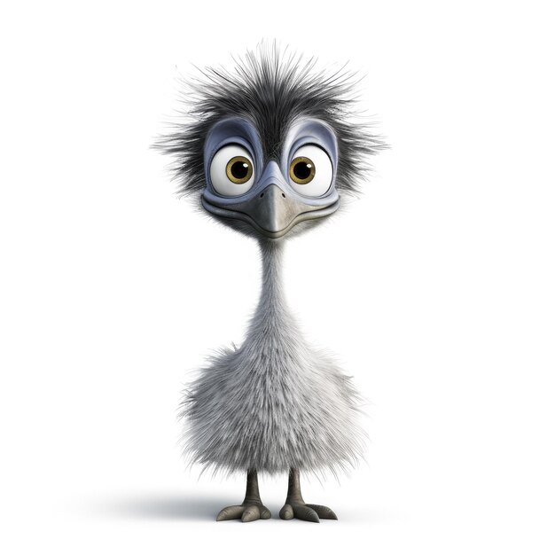 Photo le personnage mignon d'emu en 3d