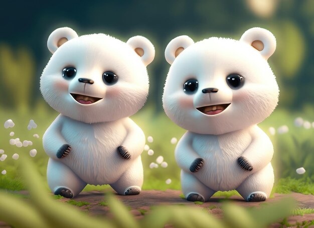 Le personnage mignon de l'ours souriant 3D