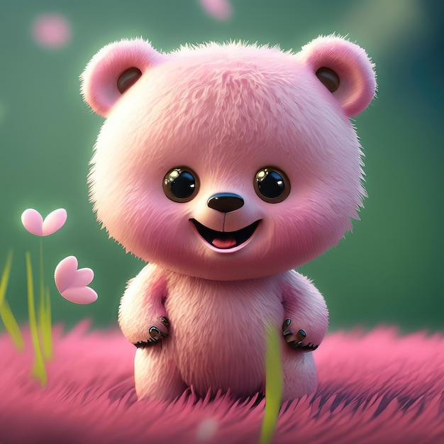 Le personnage mignon de l'ours souriant 3D