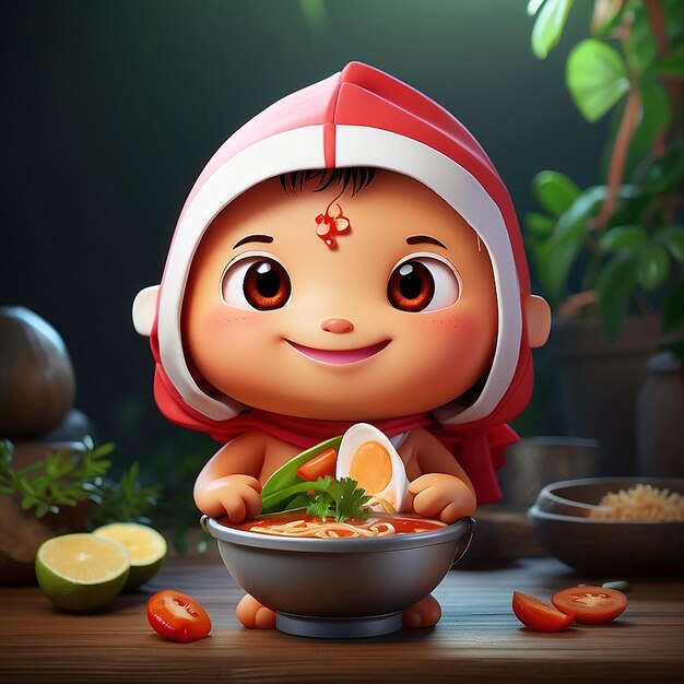 Le personnage mignon de Tomyam en 3D