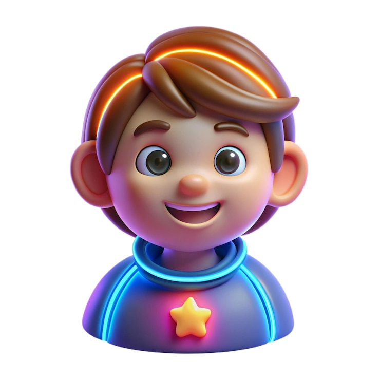 Photo le personnage de neon kid 3d