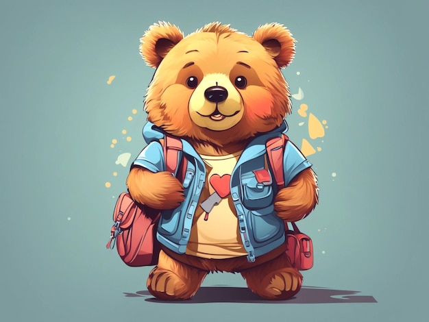 Le personnage de l'ours de retour à l'école