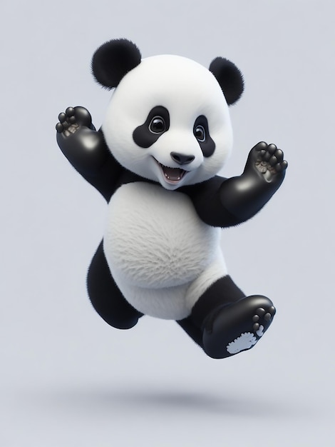 Un personnage de panda mignon en 3D