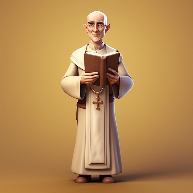 personnage de pastor dessin animé 3D