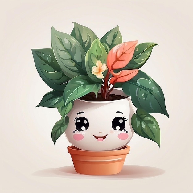 Le personnage de la plante aglaonema en 3D