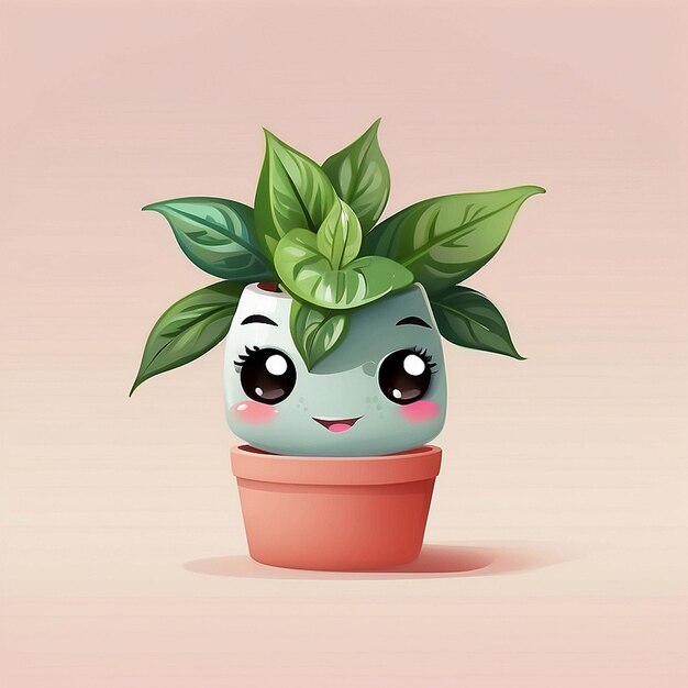 Photo le personnage de la plante aglaonema en 3d