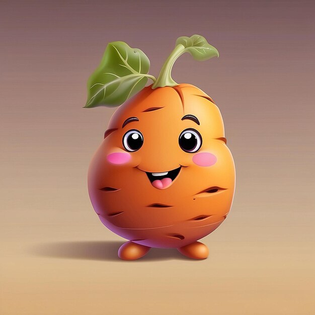 Un personnage de pomme de terre mignon