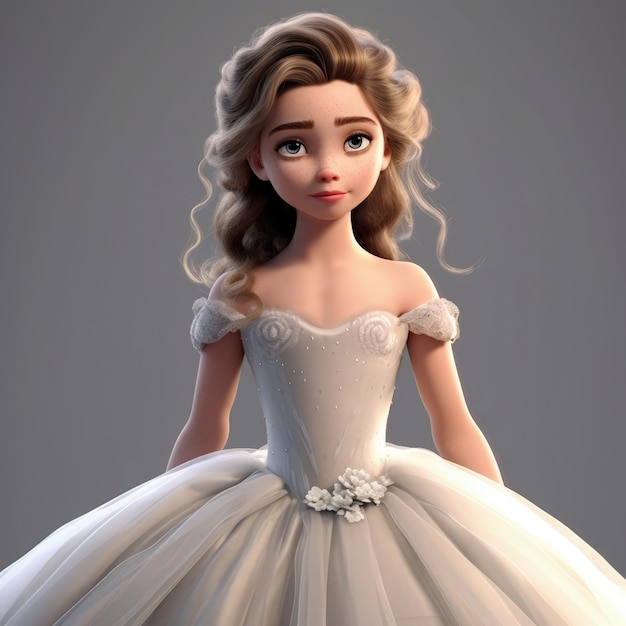 Un personnage des princesses disney est montré dans cette animation