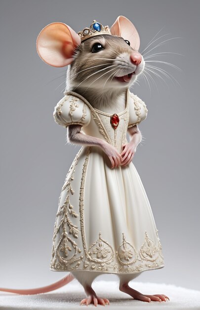 Photo personnage de rat anthropomorphique isolé sur le fond