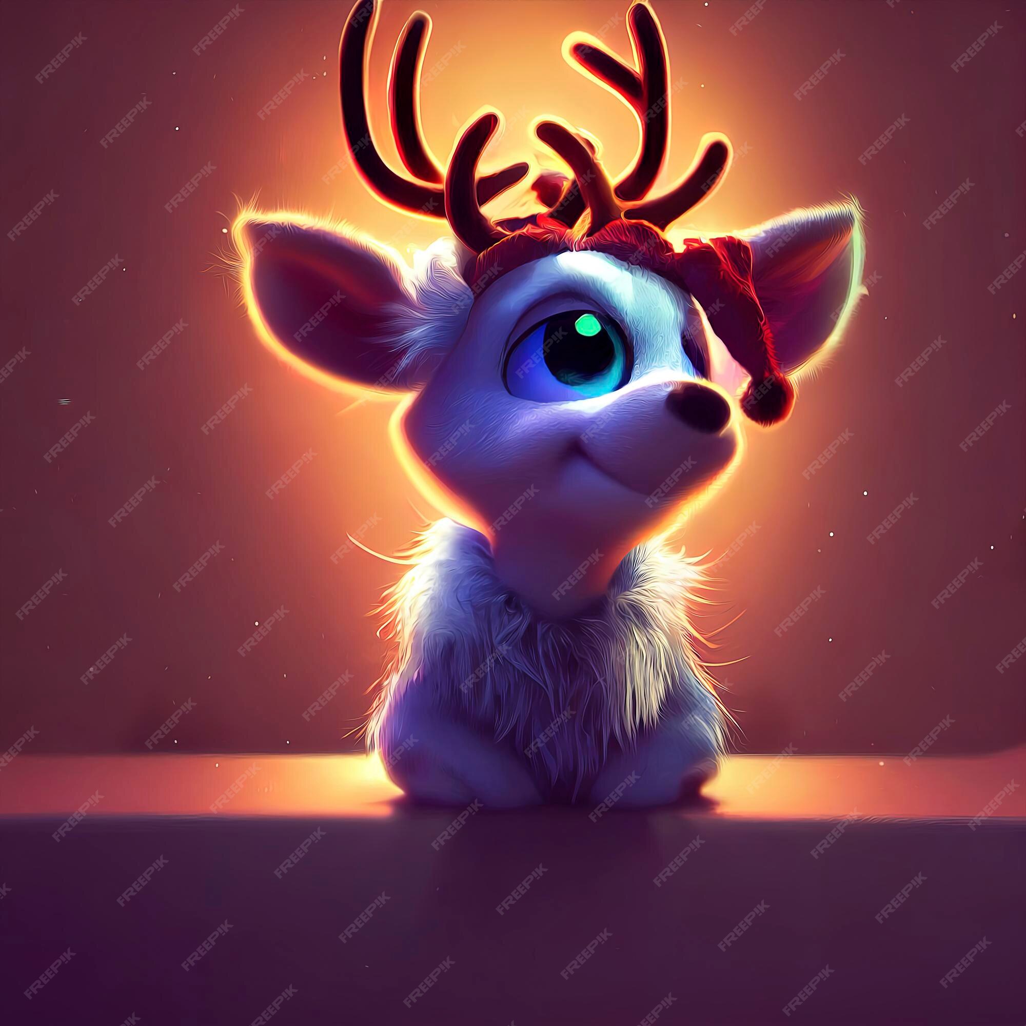 Personnage De Renne De Noël Renne Mignon Dans L'illustration Animée De