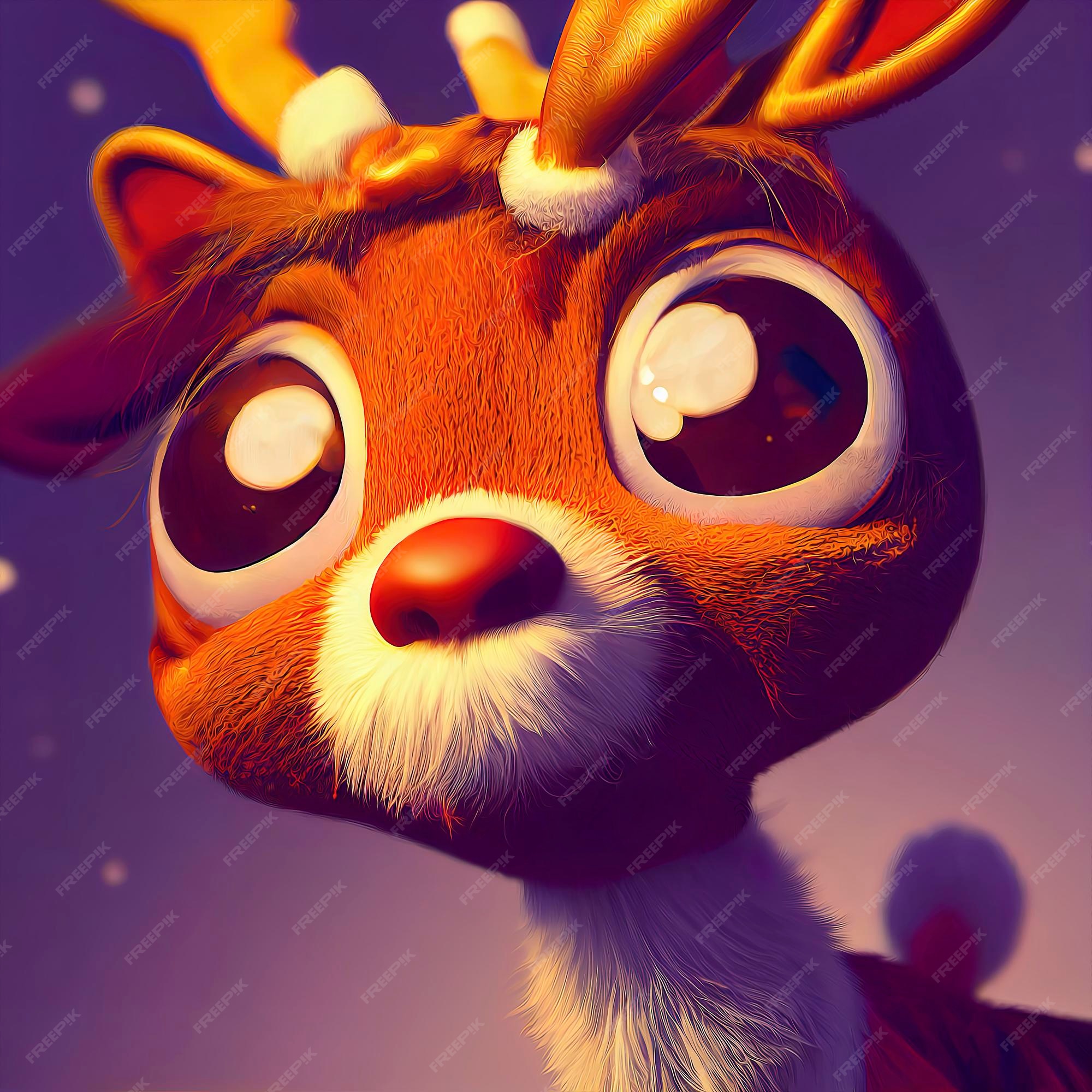 Personnage De Renne De Noël Renne Mignon Dans L'illustration Animée De