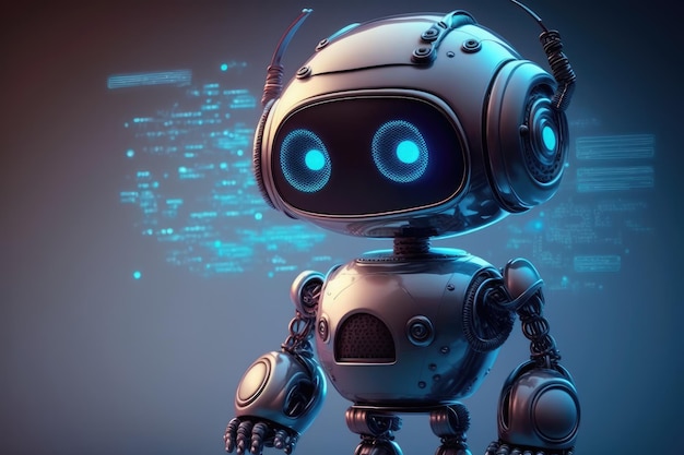 Personnage de robot mignon Chatbot pour le chat sur les réseaux sociaux