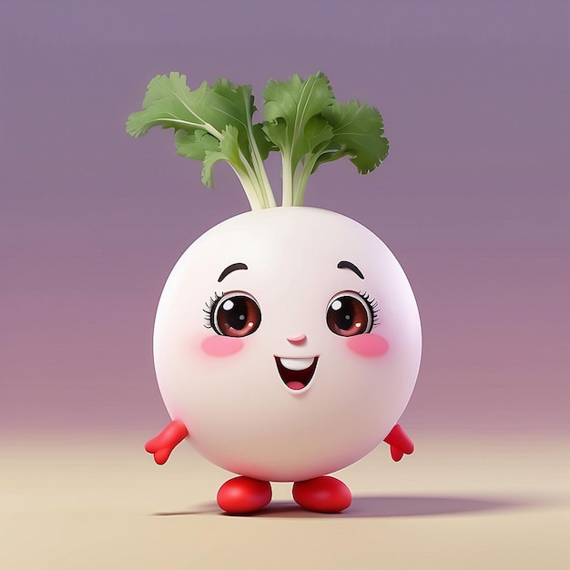 Un personnage de rutabaga mignon en 3D