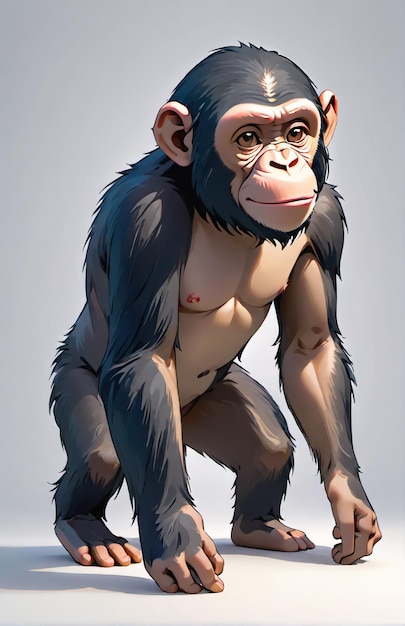 Photo personnage de singe anthropomorphe isolé sur le fond