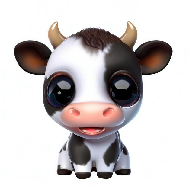 Le personnage de la vache souriante en 3D