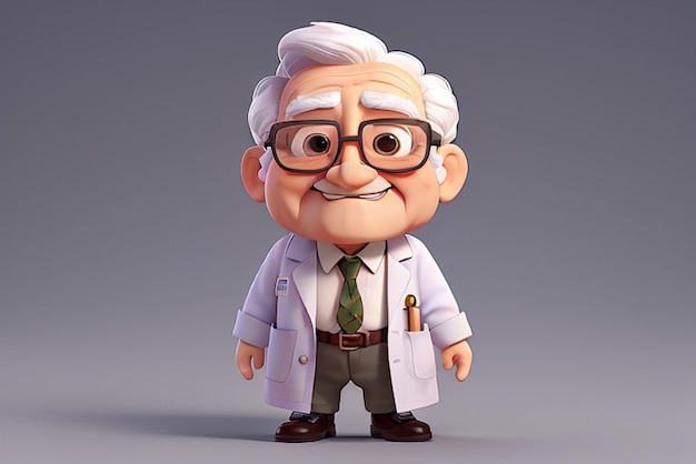 Personnage de vieux médecin 3D Ai génératif