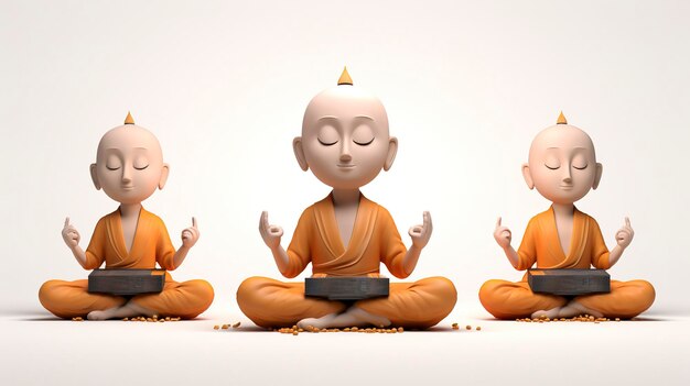 Personnages 3D pratiquant le yoga ou l'exercice