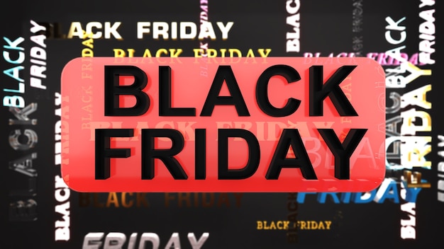 Personnages du Black Friday sur fond rouge et noirFestivalBannières de venteliquidation et remise