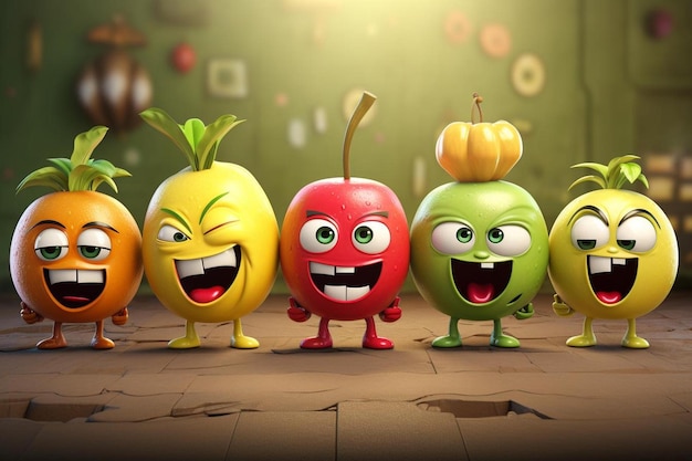 Photo les personnages du fruit sont tirés du film.