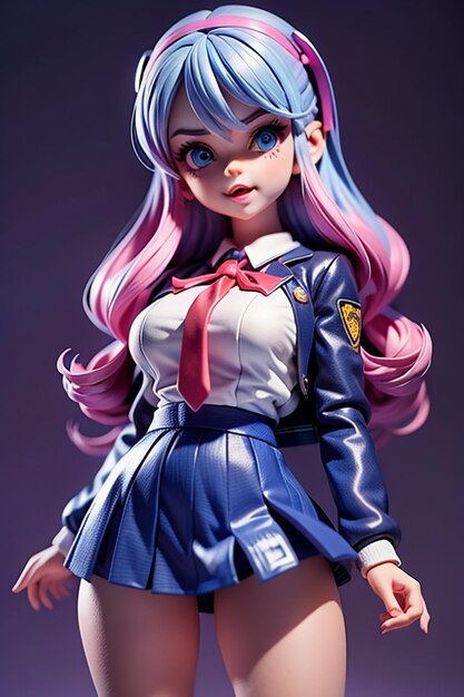 Personnages en forme de dessin animé, modèles de jeunes et belles filles, poupées de rendu 3D, Anime faits à la main