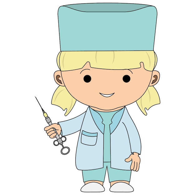 Des personnages médicaux, des docteurs et des infirmières mignons.