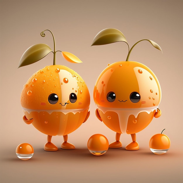 Personnages oranges mignons