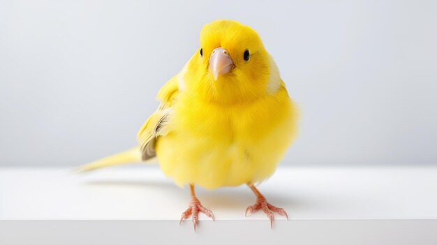 Personnalité liée Oiseau canari assis sur une table blanche