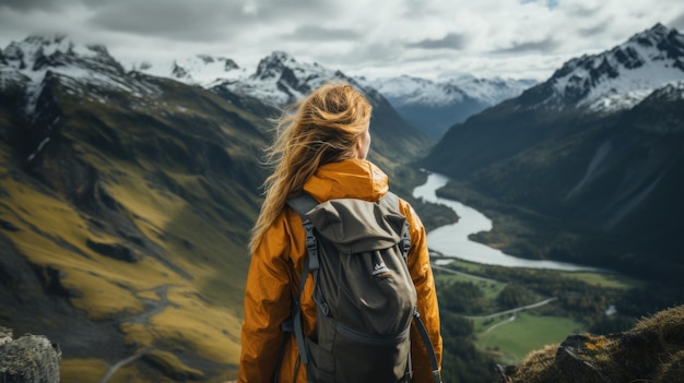 une personne debout sur une montagne