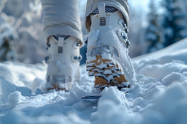 Personne debout sur une pente couverte de neige