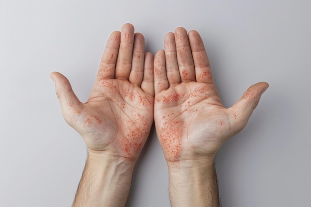 Photo une personne dont les mains sont couvertes de saleté et de taches