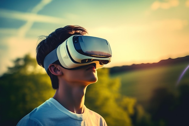 Personne du futur avec la réalité virtuelle