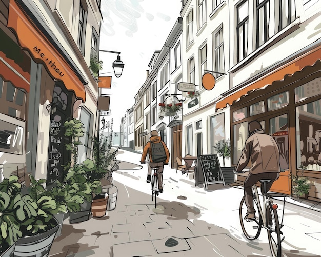 Personne du monde écologiquement consciente à vélo dans une zone urbaine sans voiture