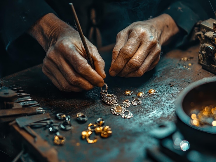 Photo une personne fabriquant des bijoux