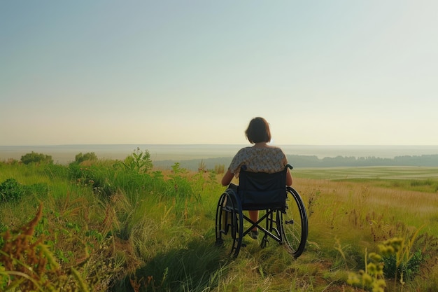 Personne en fauteuil roulant sur le terrain