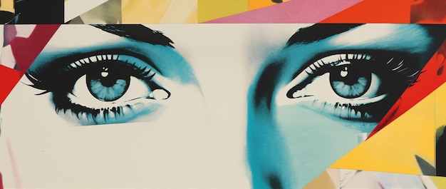 Personne femme cheveux affiche vintage mode beauté abstraite dame lèvres style visage humain art
