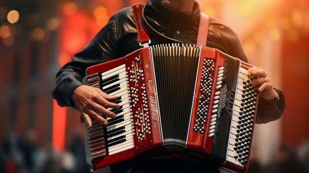 Photo une personne jouant de l'accordéon