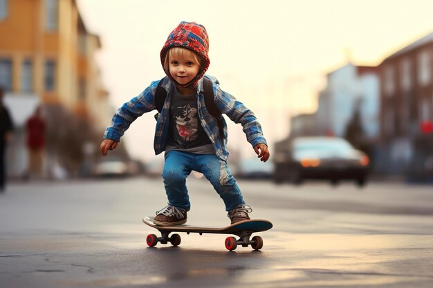 Une personne jouant au skateboard dans la rue