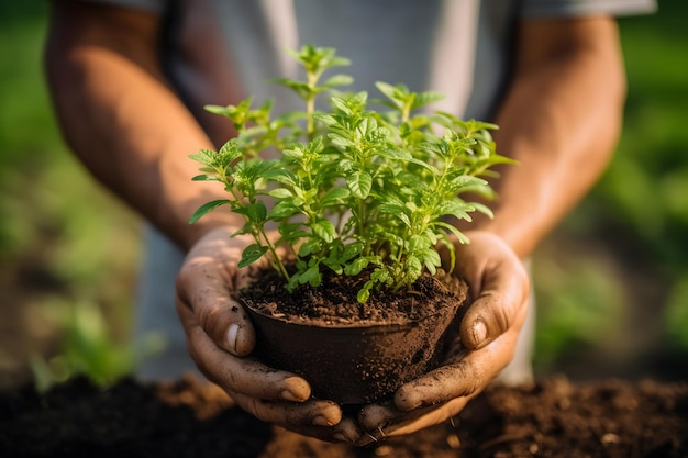 Personne plantant des arbres