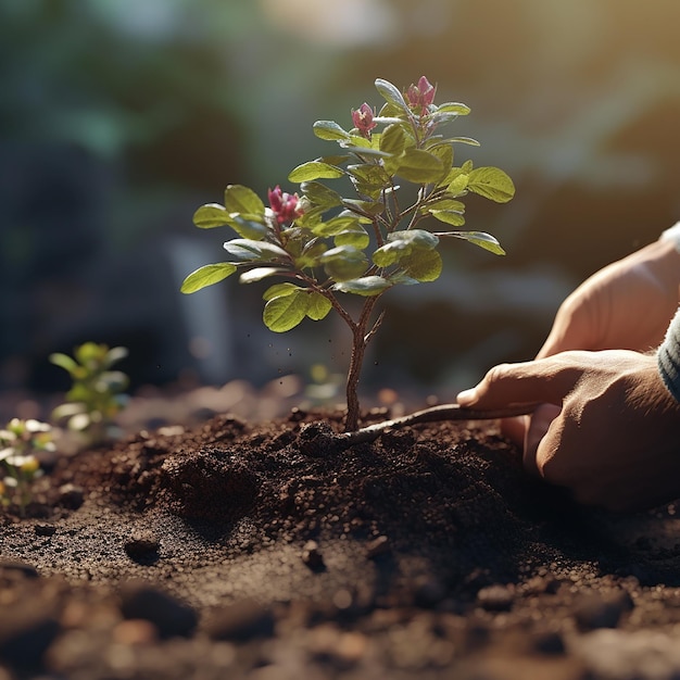 la personne plante