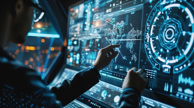 Une personne programmant l'IA pour la détection avancée des menaces dans une technologie d'IA de système informatique