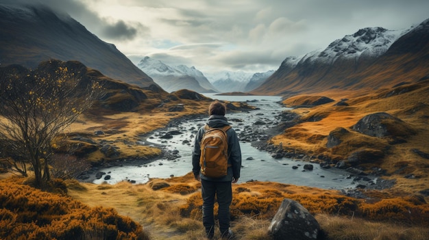 Une personne qui apprécie la nature ou une vue panoramique