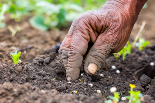 Personne qui creuse dans la saleté