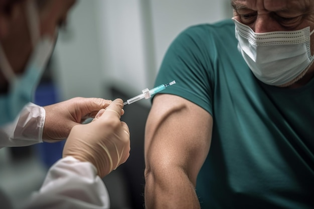 Une personne recevant un vaccin contre la maladie AI générative